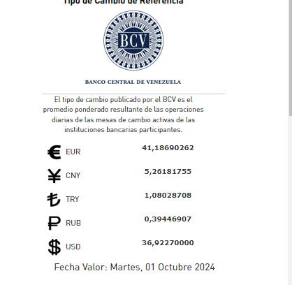 Dólar BCV Venezuela: Así abrirá la moneda estadounidense el mes de octubre