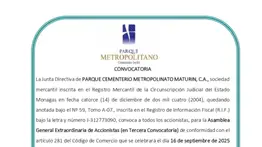 CONVOCATORIA PARQUE METROPOLITANO 5 SEP 25