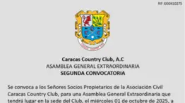 CONVOCATORIA ASAMBLEA CARACAS COUNTRY CLUB, A.C 15 SEP 25