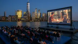 El cine flotante que deslumbra a Manhattan: conozca la nueva tendencia de verano en el río Hudson
