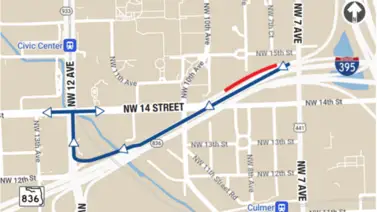 Alertas y desvíos de tránsito en Miami por la construcción de la I-395/SR 836/I-95 Alertas y desvíos de tránsito en Miami por la construcción de la I-395/SR 836/I-95