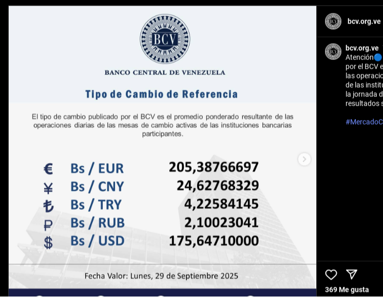 Precio del dólar y euro BCV para el 29 de septiembre: así se cotizan las divisas Precio del dólar y euro BCV para el 29 de septiembre: así se cotizan las divisas