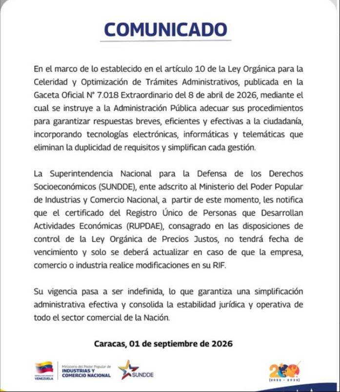 Sundde modifica sus normas comerciales: la medida obligatoria que cambia para empresas e industrias Sundde modifica sus normas comerciales: la medida obligatoria que cambia para empresas e industrias