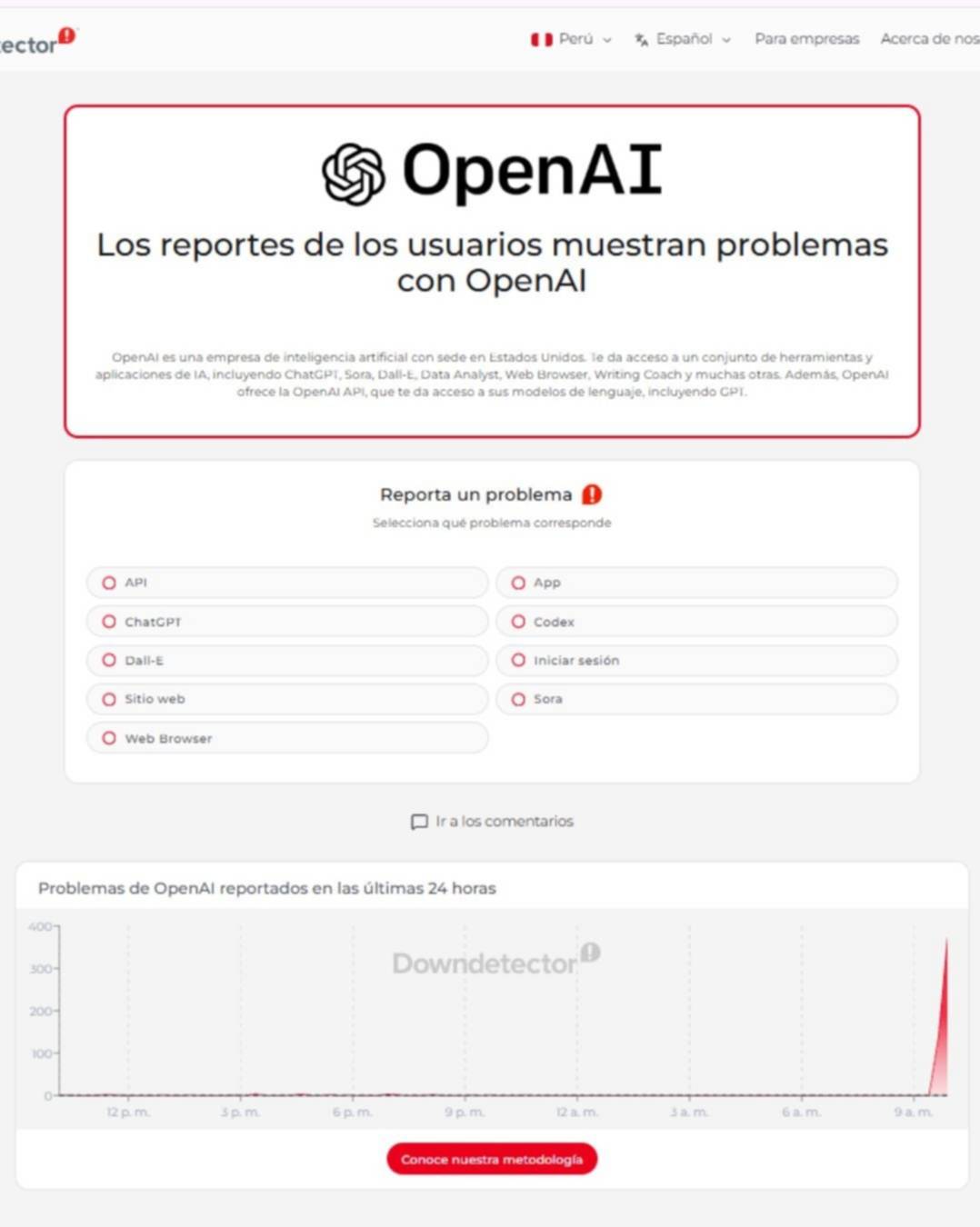 Falla global de ChatGPT y OpenAI afecta el servicio en la web este 3 de septiembre: qué se sabe Falla global de ChatGPT y OpenAI afecta el servicio en la web este 3 de septiembre: qué se sabe