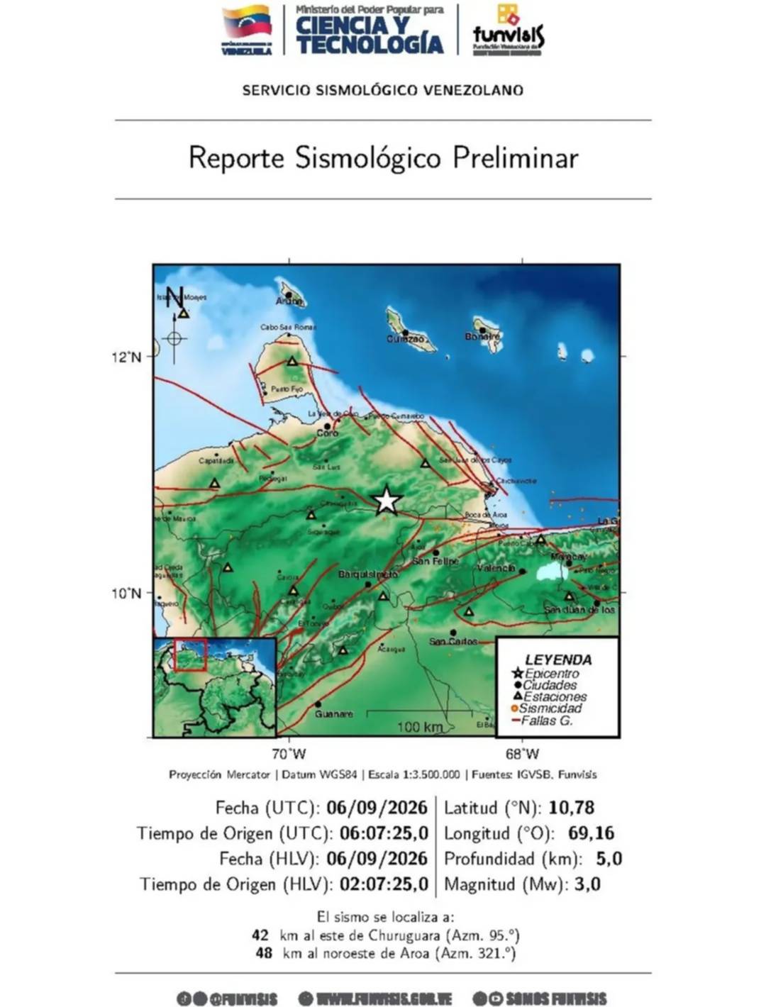 Sismos en Venezuela durante la madrugada de este 6 de septiembre: reporte de Funvisis Sismos en Venezuela durante la madrugada de este 6 de septiembre: reporte de Funvisis