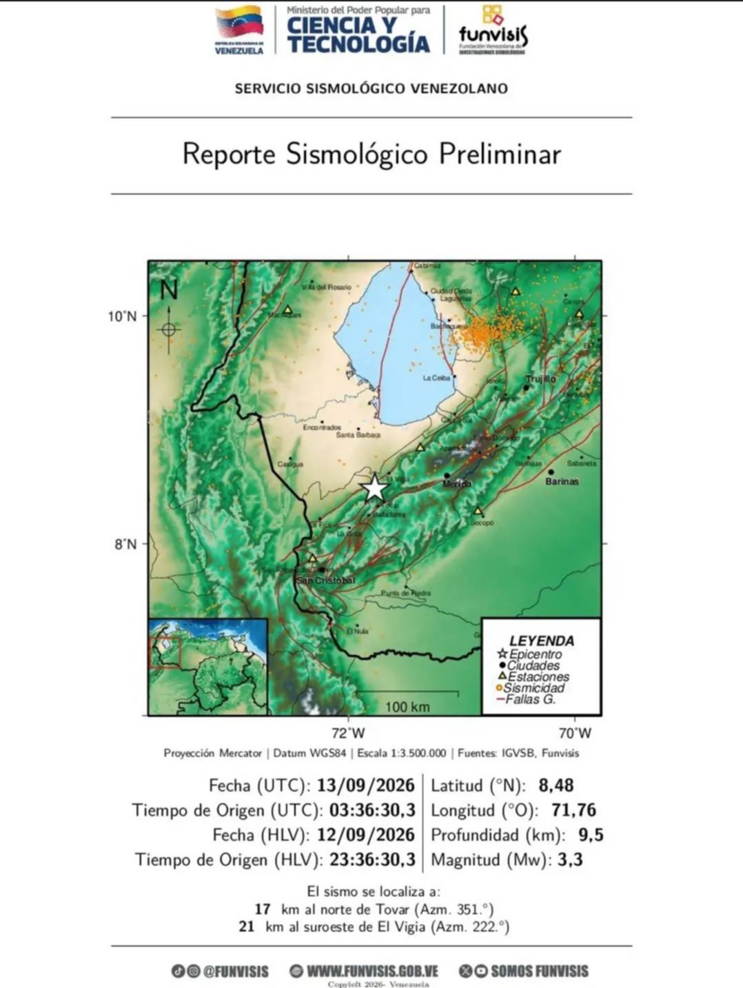 Funvisis reporta sismos en Venezuela durante las últimas horas: zonas y magnitudes 13 de septiembre Funvisis reporta sismos en Venezuela durante las últimas horas: zonas y magnitudes 13 de septiembre