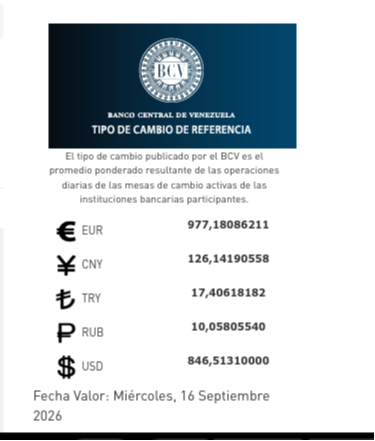 Dólar y euro BCV para este 16 de septiembre: así amanecen las divisas oficiales