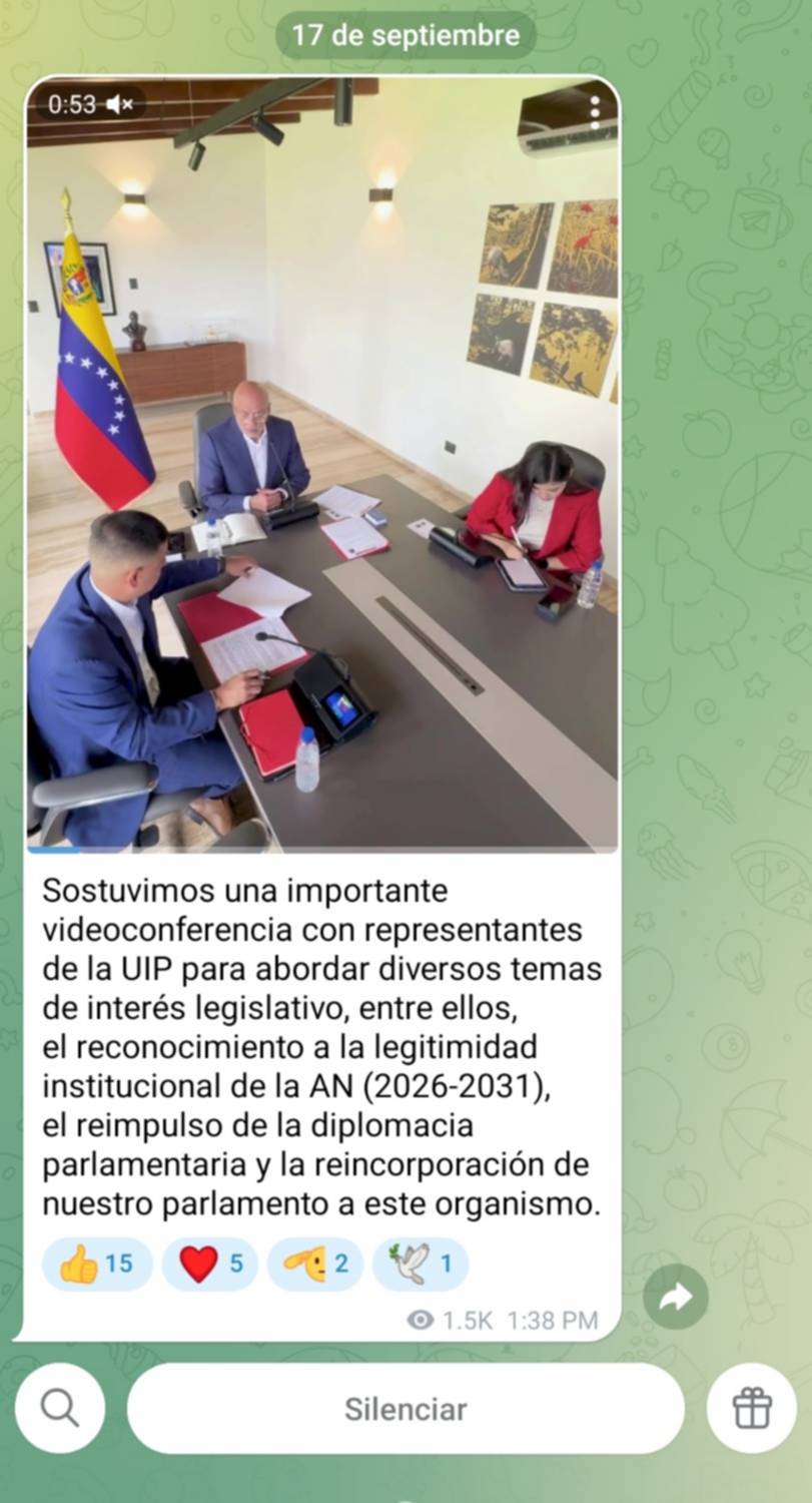 Jorge Rodríguez se reúne con representantes de la UIP: estos son los temas que abordaron Jorge Rodríguez se reúne con representantes de la UIP: estos son los temas que abordaron