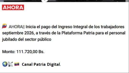 Comienza pago del Ingreso Integral a jubilados de la administración pública: monto 18 de septiembre Comienza pago del Ingreso Integral a jubilados de la administración pública: monto 18 de septiembre