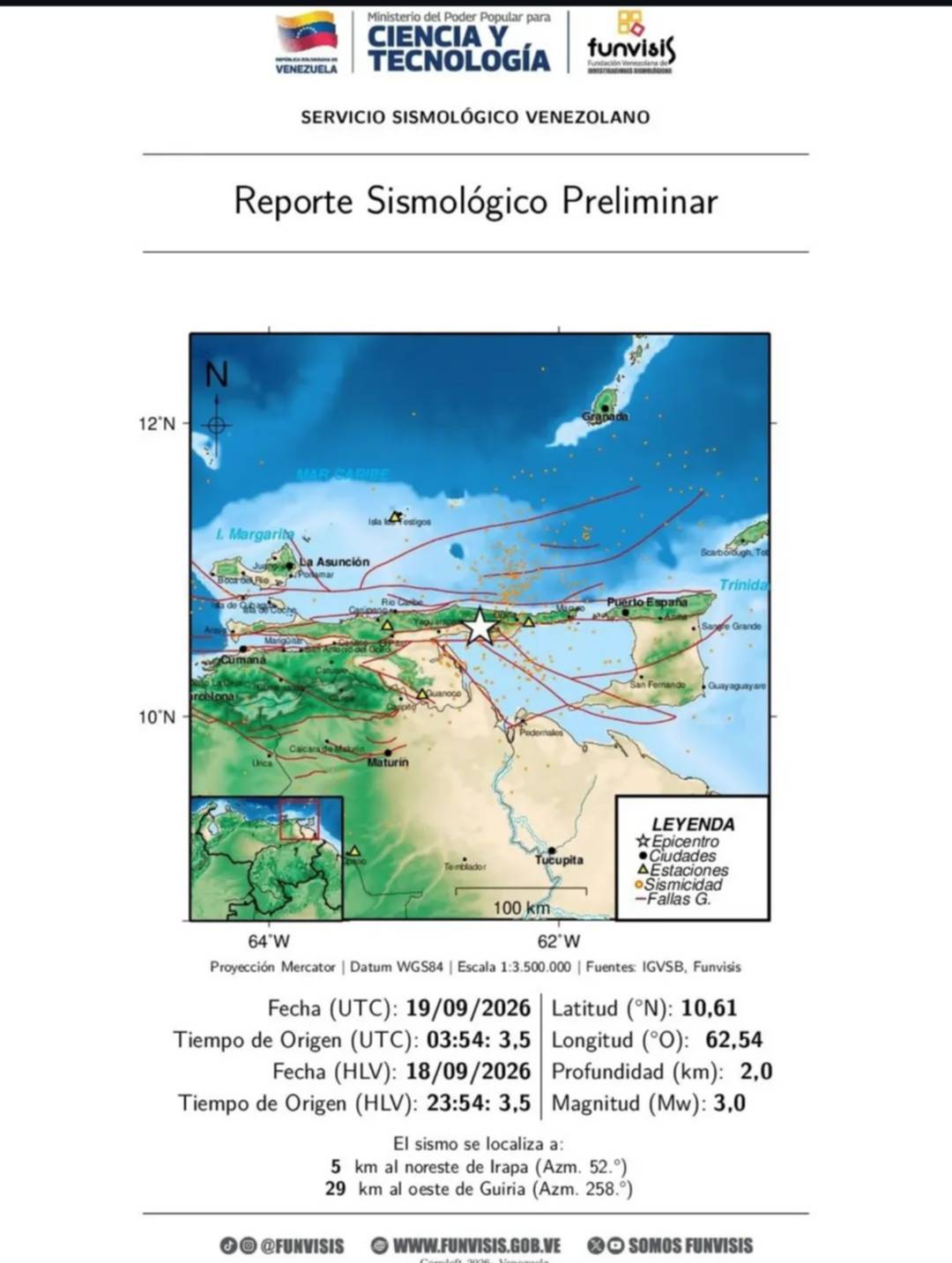 Últimos sismos registrados este 19 de septiembre: Funvisis da detalles de la magnitud Últimos sismos registrados este 19 de septiembre: Funvisis da detalles de la magnitud