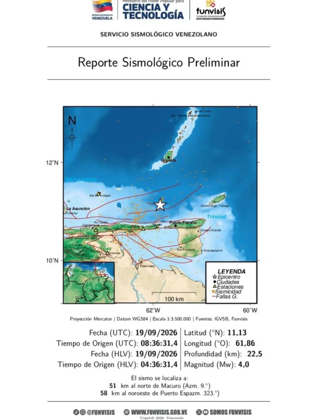 Últimos sismos registrados este 19 de septiembre: Funvisis da detalles de la magnitud Últimos sismos registrados este 19 de septiembre: Funvisis da detalles de la magnitud