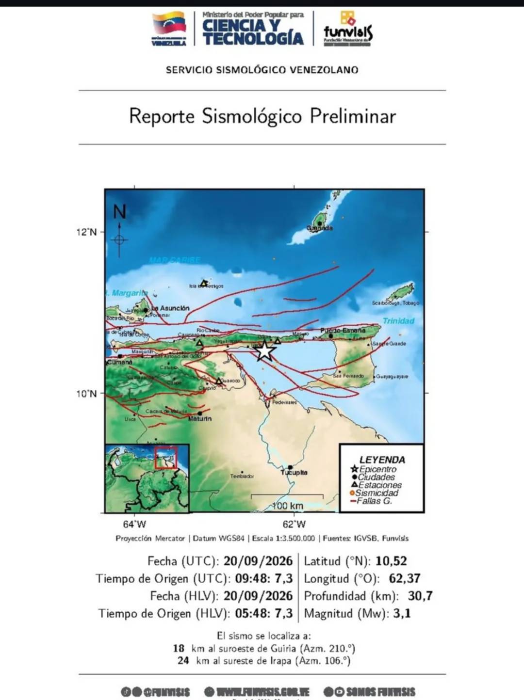 Temblores de las últimas horas en Venezuela: Funvisis detalla magnitudes y epicentros este 20 de septiembre Temblores de las últimas horas en Venezuela: Funvisis detalla magnitudes y epicentros este 20 de septiembre