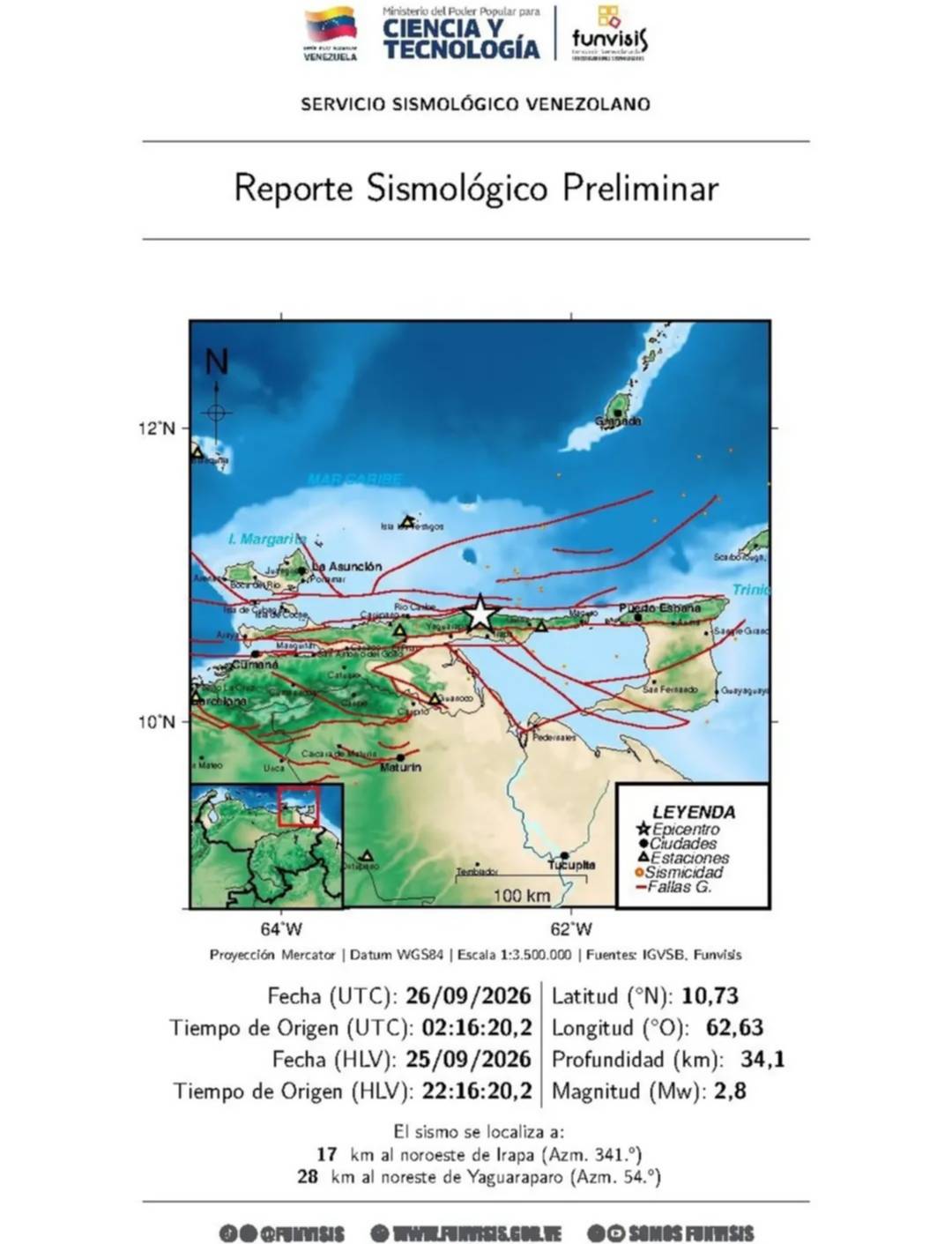 Temblores sacudieron a Venezuela en las últimas horas: reporte de Funvisis este 27 de septiembre Temblores sacudieron a Venezuela en las últimas horas: reporte de Funvisis este 27 de septiembre