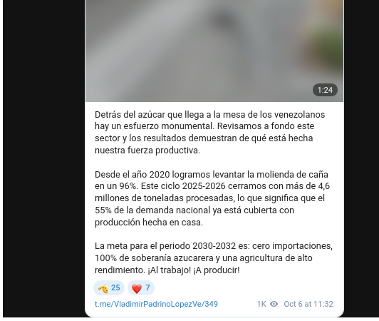 Ministerio de agricultura prepara zafra azucarera 2026-2027: proyecta cero importaciones para el 2030