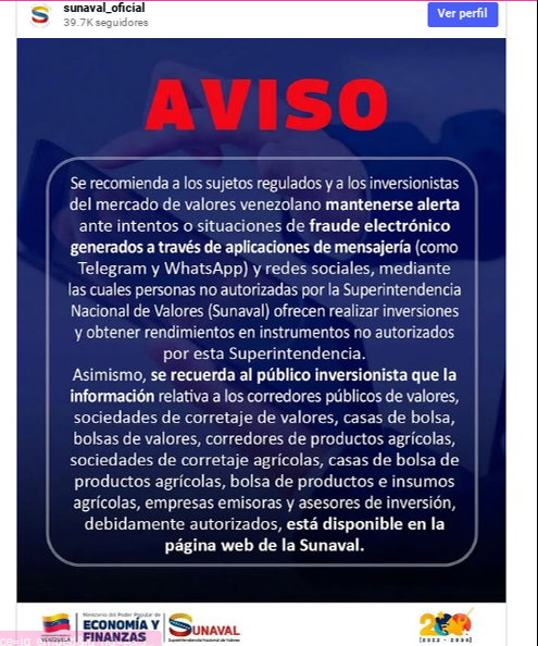 Alertan sobre estafas electrónicas en aplicaciones de mensajería: Sunaval pide verificar entidades financieras Alertan sobre estafas electrónicas en aplicaciones de mensajería: Sunaval pide verificar entidades financieras