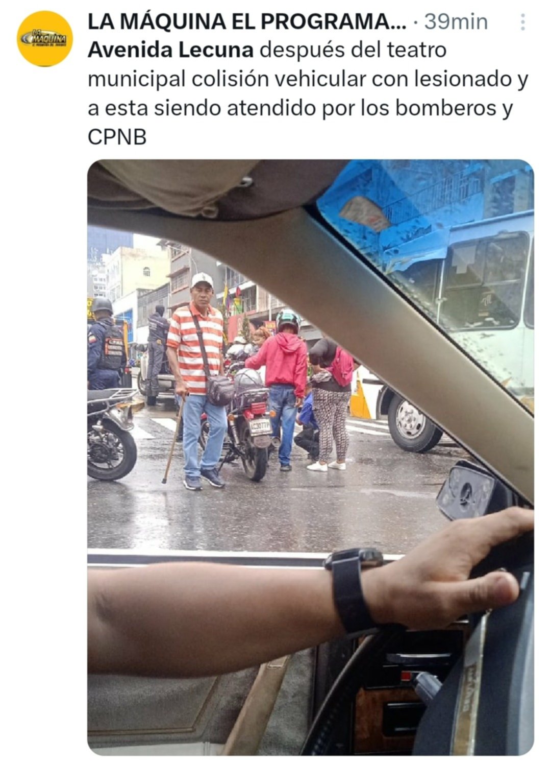 Reportan arrollamiento de un motorizado en el centro de Caracas Reportan arrollamiento de un motorizado en el centro de Caracas