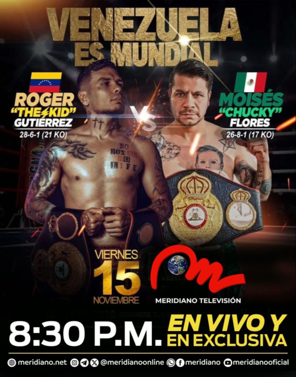 "Venezuela es Mundial”: Boxeo en Meridiano Televisión en vivo "Venezuela es Mundial”: Boxeo en Meridiano Televisión en vivo