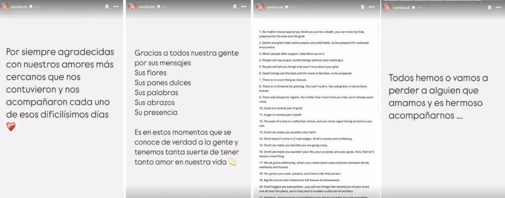 Camila Sodi reaparece en redes sociales tras la muerte de su madre 