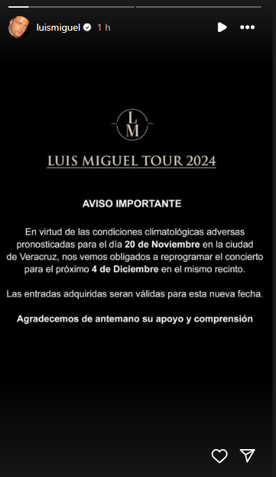 Luis Miguel pospone su concierto en Veracruz (+Detalles) 