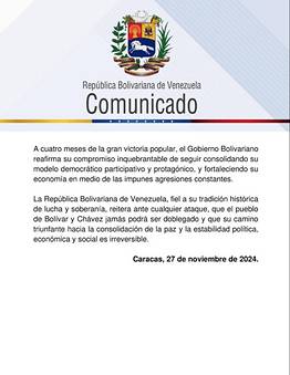 Venezuela responde a las recientes sanciones anunciadas por EEUU