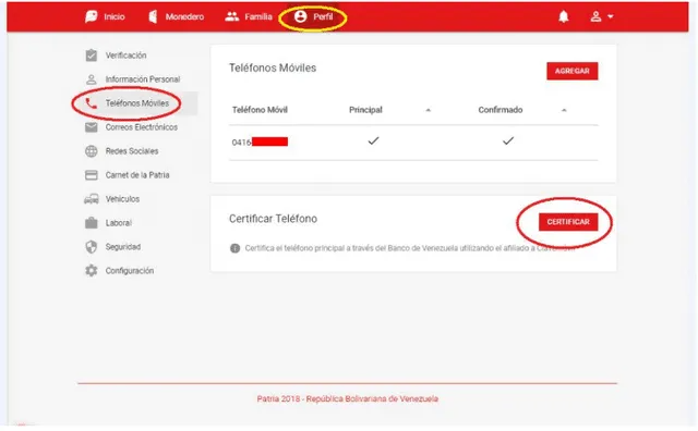 Conozca los pasos para certificar su número telefónico en el Sistema Patria- Conozca los pasos para certificar su número telefónico en el Sistema Patria