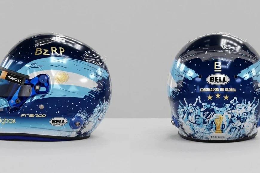 Se filtran imágenes del casco que usará Colapinto en el GP de Qatar Se filtran imágenes del casco que usará Colapinto en el GP de Qatar