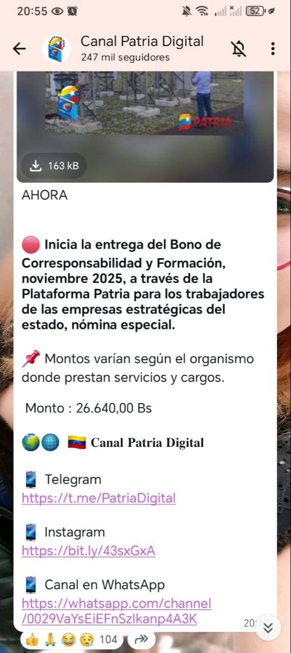 Patria asigna "megabono" por más de Bs. 26.000 este 14 de noviembre: ¿quiénes lo cobran? Patria asigna "megabono" por más de Bs. 26.000 este 14 de noviembre: ¿quiénes lo cobran?