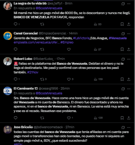 Fallas en la plataforma del Banco de Venezuela este 21 de noviembre: esto se sabe