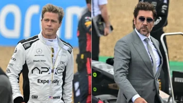 Brad Pitt y Javier Bardem juntos en el Gran Premio de Abu Dabi