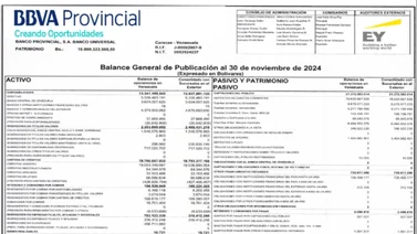 BBVA PROVINCIAL BALANCES 13 DIC 2024