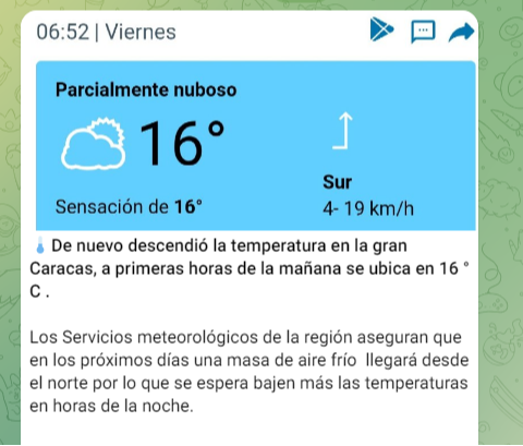 Reportan bajas temperaturas en la Gran Caracas este #27Dic