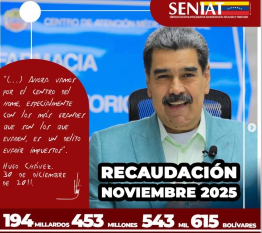 ¡Récord de ingresos! Seniat supera el billón en lo que va de año